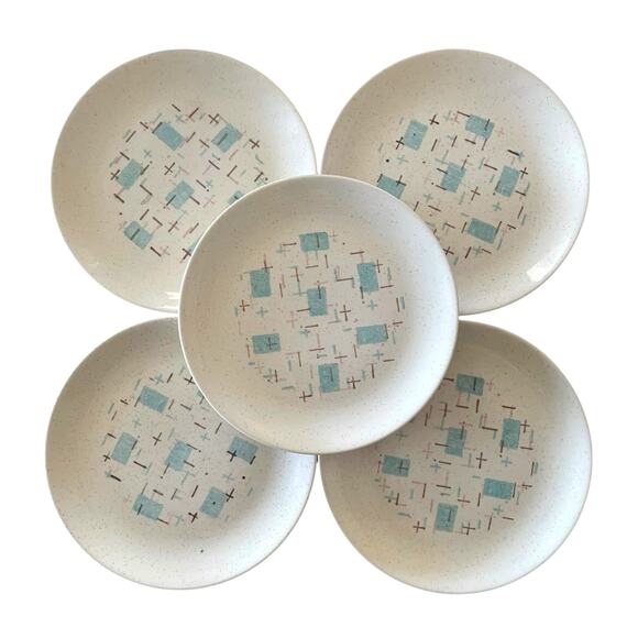 Vintage Vernonware Heavenly Days 7.5in Salad Dessert Plates Set of 5 - Picture 7 of 10
